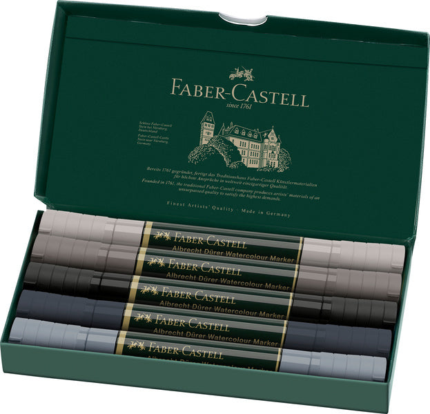 Faber Castell FC-160306 WK25 Aquarellmarker FC Albrechtdürer 5 Stück Grautöne