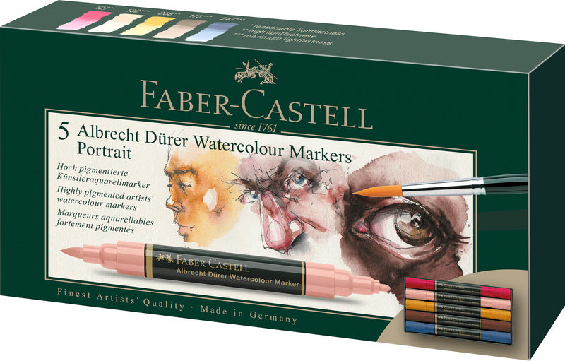 Faber Castell FC-160307 WK25 Aquarellmarker FC Albrechtdürer 5 Stück Porträt