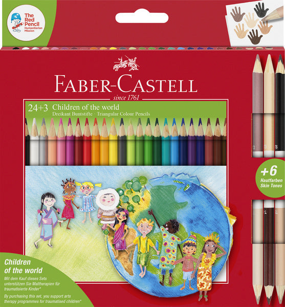 Faber Castell Faber Castell FC-201745 Buntstifte dreieckig Children Of The World im Etui á 24+3 Stück