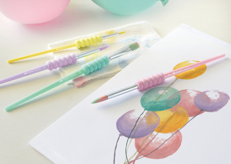 Faber Castell FC-481620 Pinselset Soft Touch 4 Stück Pastellfarben