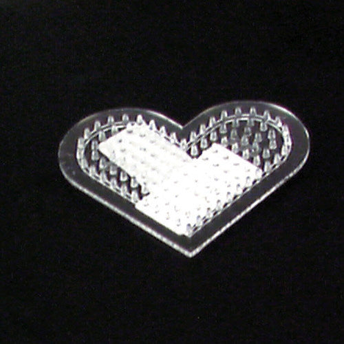 Hama Bügelperlen Grundplatte Herz klein transparent