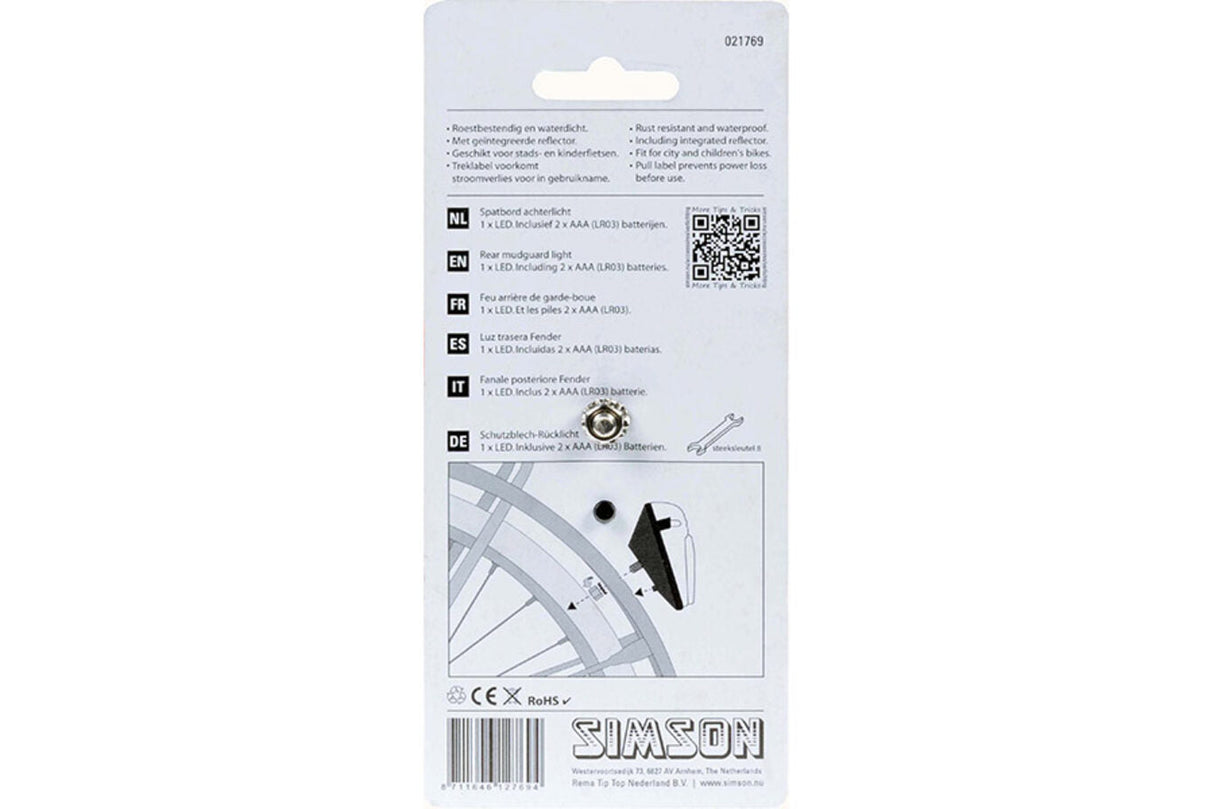 Simson Fotty Light LED inkl. Batterien auf der Karte