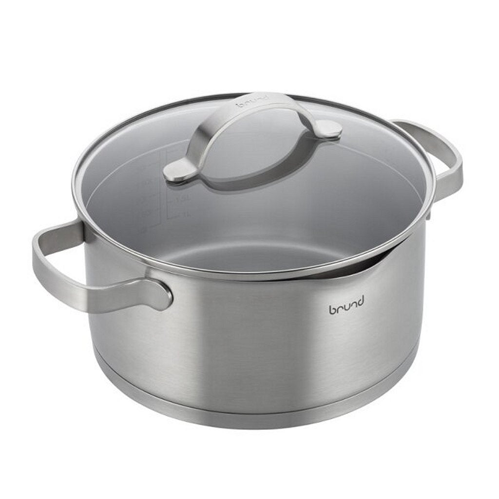 Brund Kochtopf mit Glasdeckel 4l Edelstahl