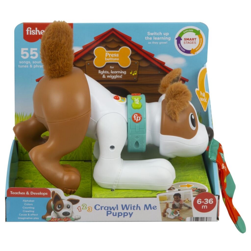 Fisher Price Crawl With Me Welpe + Licht und Ton