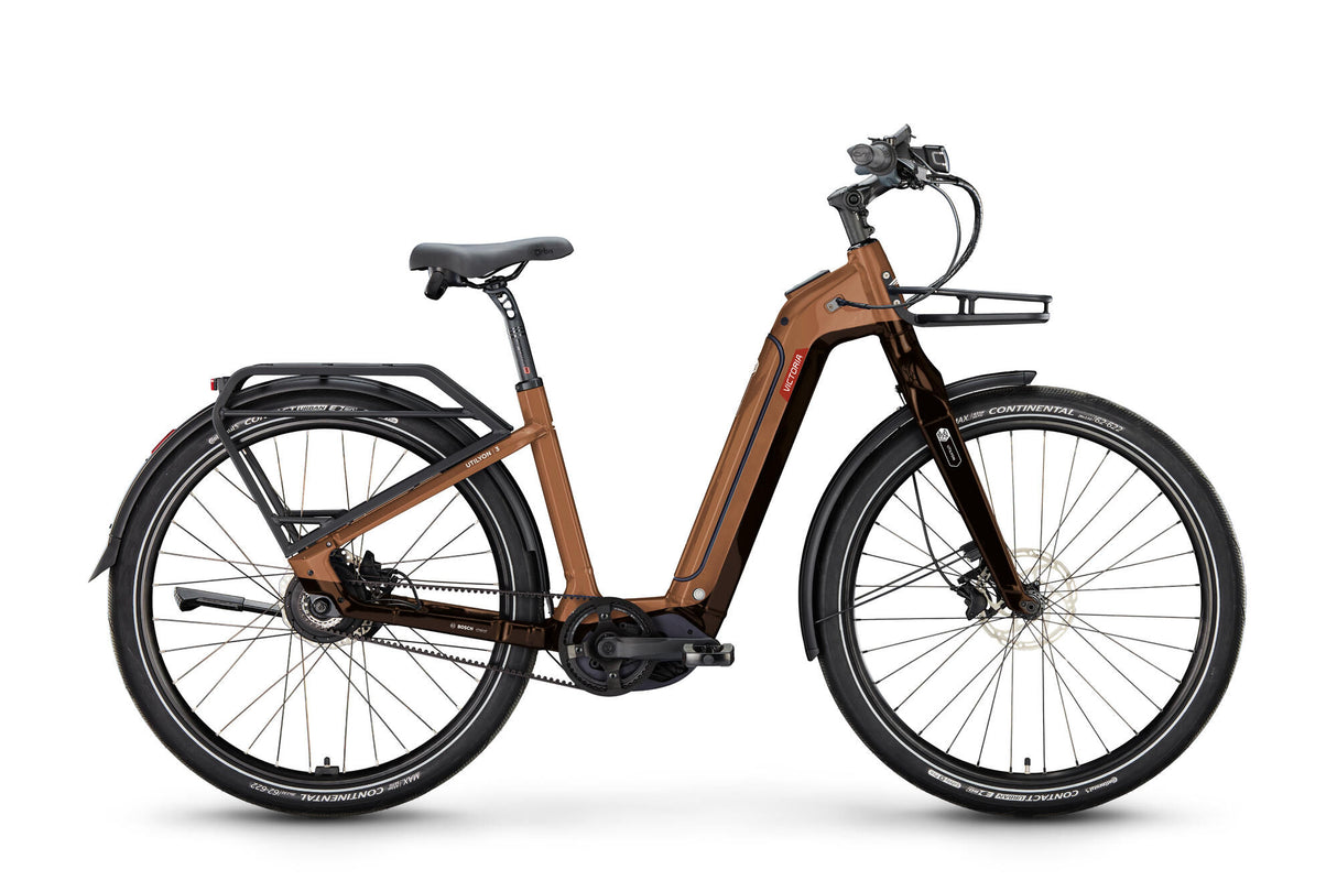 Victoria Electric Urban Bike Utilyon 3 (#1) E-Bike Victoria. Utility 3 28 52 usw. Wellenbraun