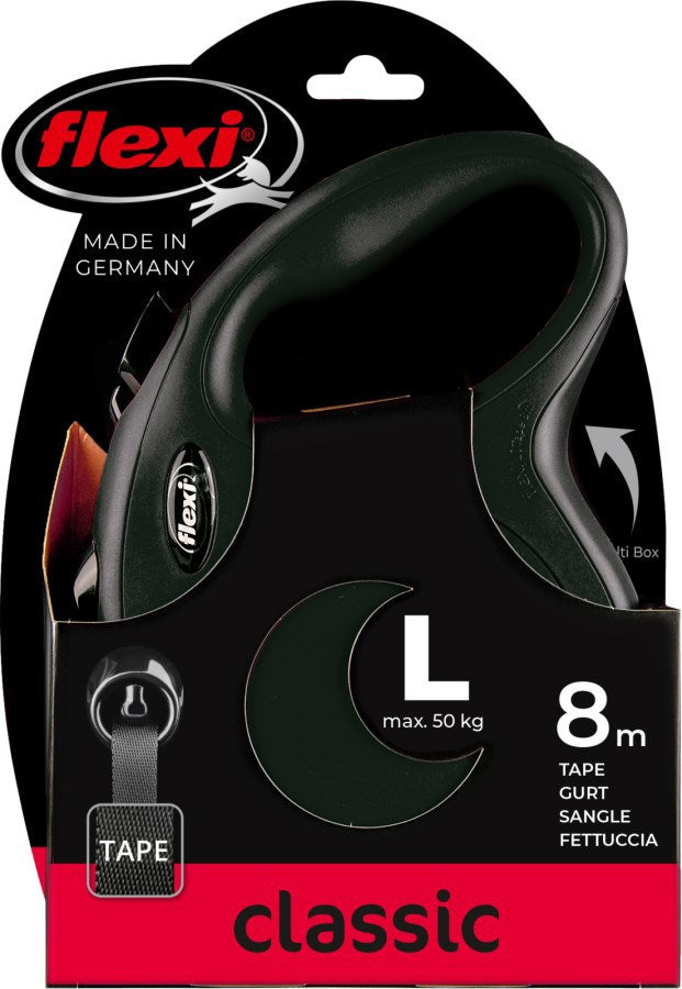 Flexi Products Retractable Line New Classic Reifen schwarz L 8 Meter bis 50 kg