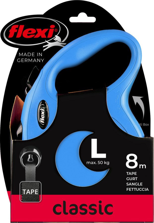 Flexi-Produkte, einziehbare Linie, neuer klassischer Reifen, blau, 8 Meter, bis zu 50 kg