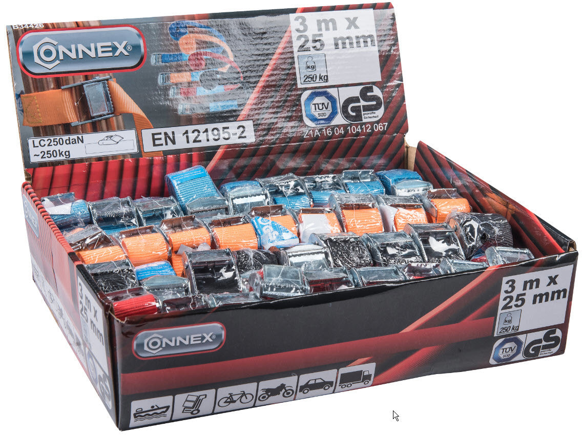 Connex Spanngurt – Spanngurt 3 m x 25 mm Pes 250 kg – B34426