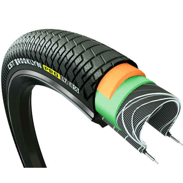 CST-Außenreifen Brooklyn Pro Cargo 20 x 2,15 55-406 – schwarz mit Reflexion