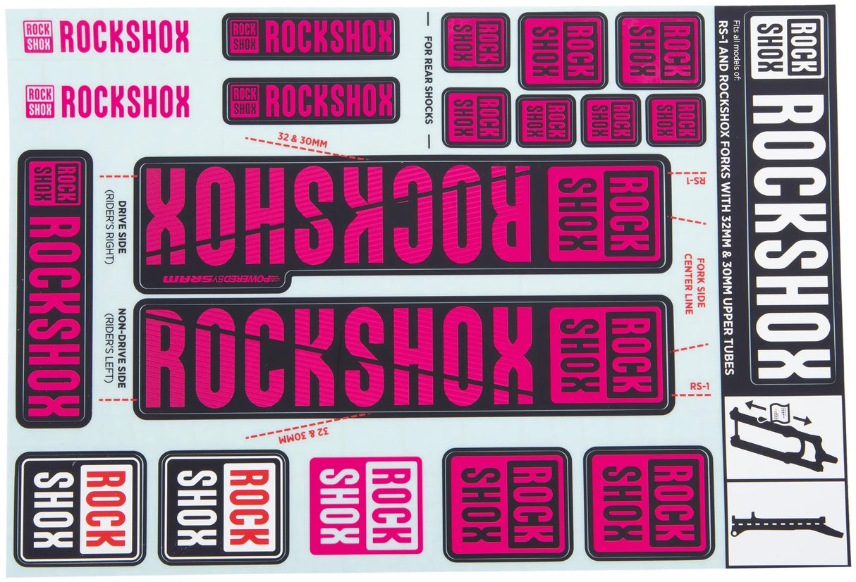 RockShox Dekorset Aufkleberset Magneta