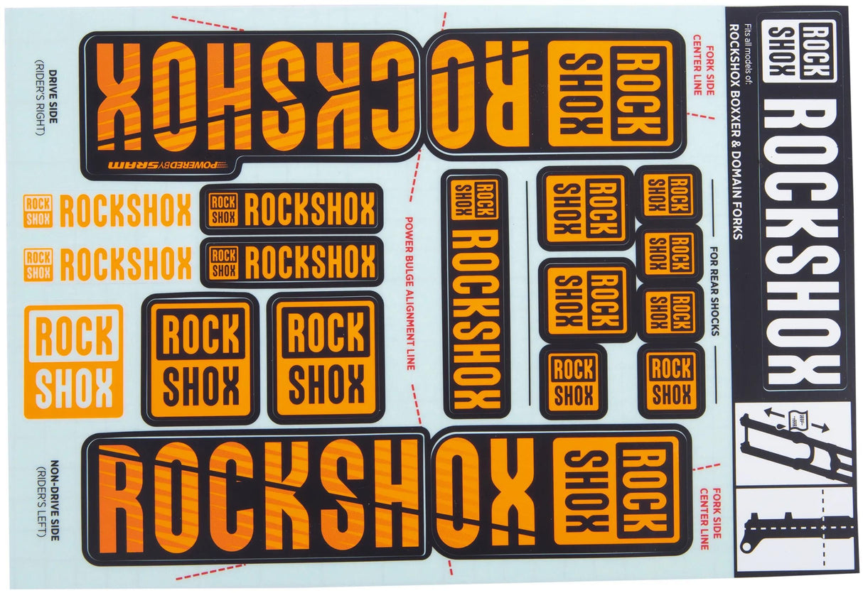 RockShox Dekorset Aufkleberset orange