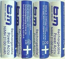 Busch + Müller Busch Müller Batterien Akku Bat.b m f.ixon Set à 4 Stück