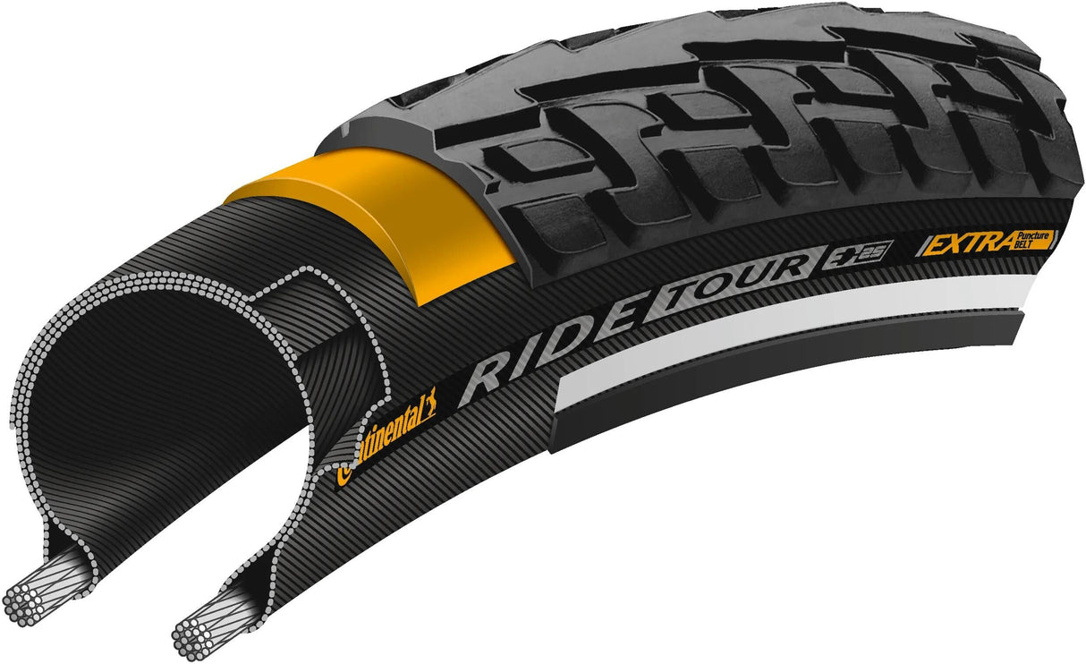 Continental Drahtreifen Ride Tour 37-635 +r schwarz