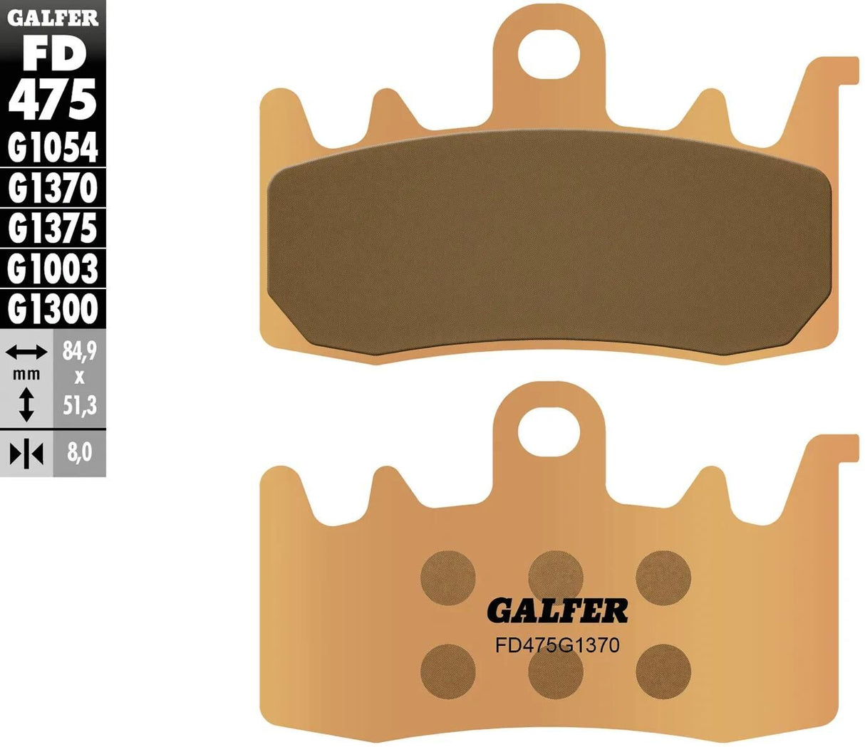 Galfer Bremsbeläge fd475 Bremsbelag fd475 g1370 Sint.Metal Street