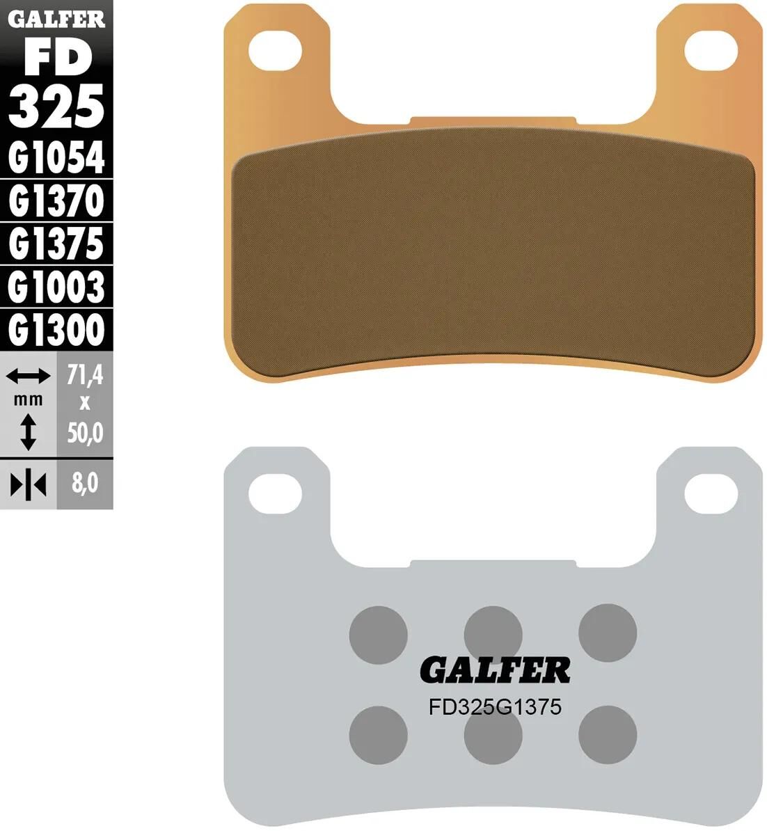 Galfer Bremsbeläge fd325 Bremsbelag fd325 g1375 Sint.Metal str. sp.