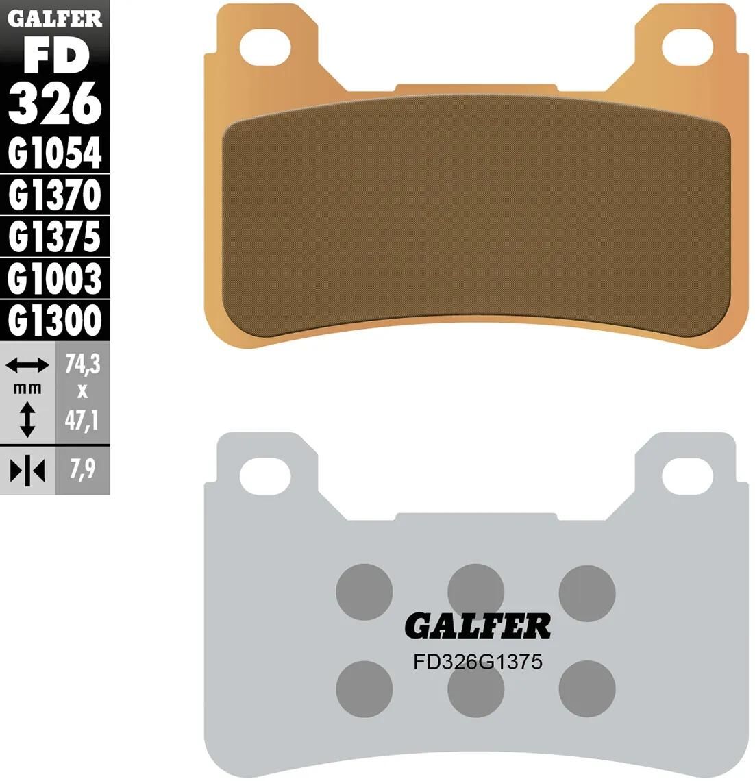 Galfer Bremsbeläge fd326 Bremsbelag fd326 g1375 Sint.Metal str. sp.