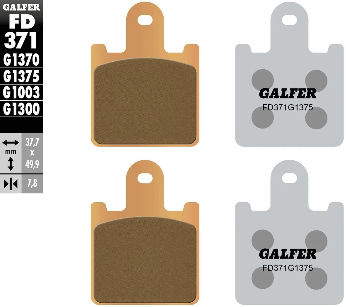 Galfer Bremsbeläge fd371 Bremsbelag fd371 g1375 Sint.Metal str. sp.