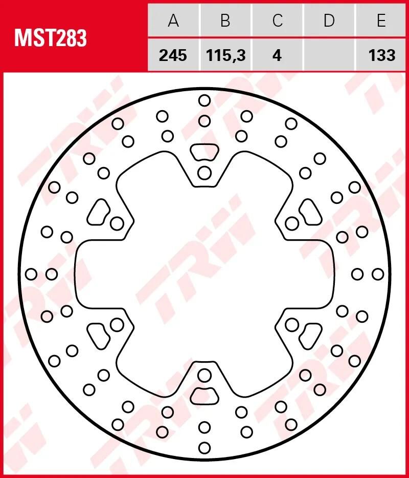 TRW Bremsscheibe MST283 Rotor MST283 starr