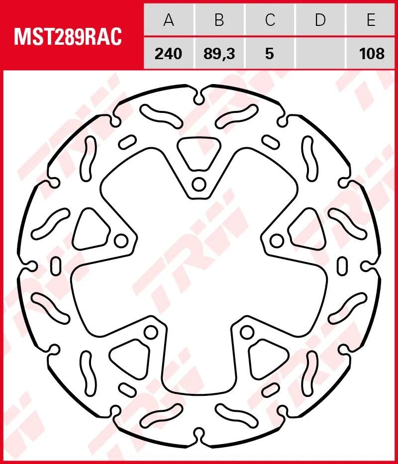 TRW-Bremsscheibe mst289rac. Rotor mst289rac starr