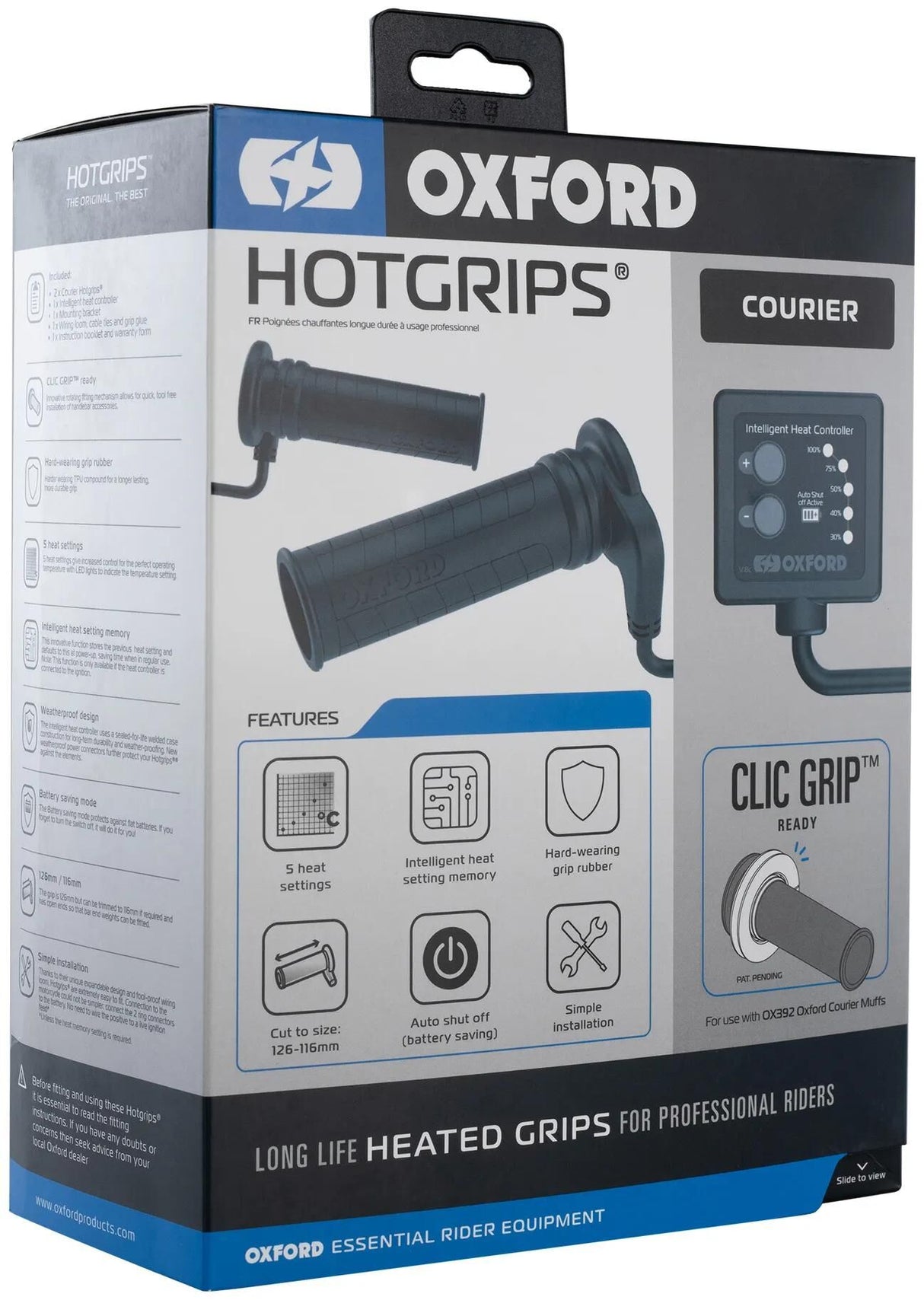 Oxford Heizgriffe Courier Hotgrips®. Heizgriffe ADV C 22+25mm offen 5-stufig