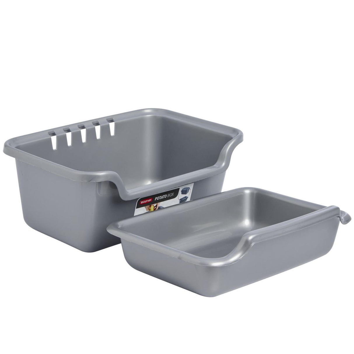 Curver Kartoffelschälbehälter 2-teilig Silber