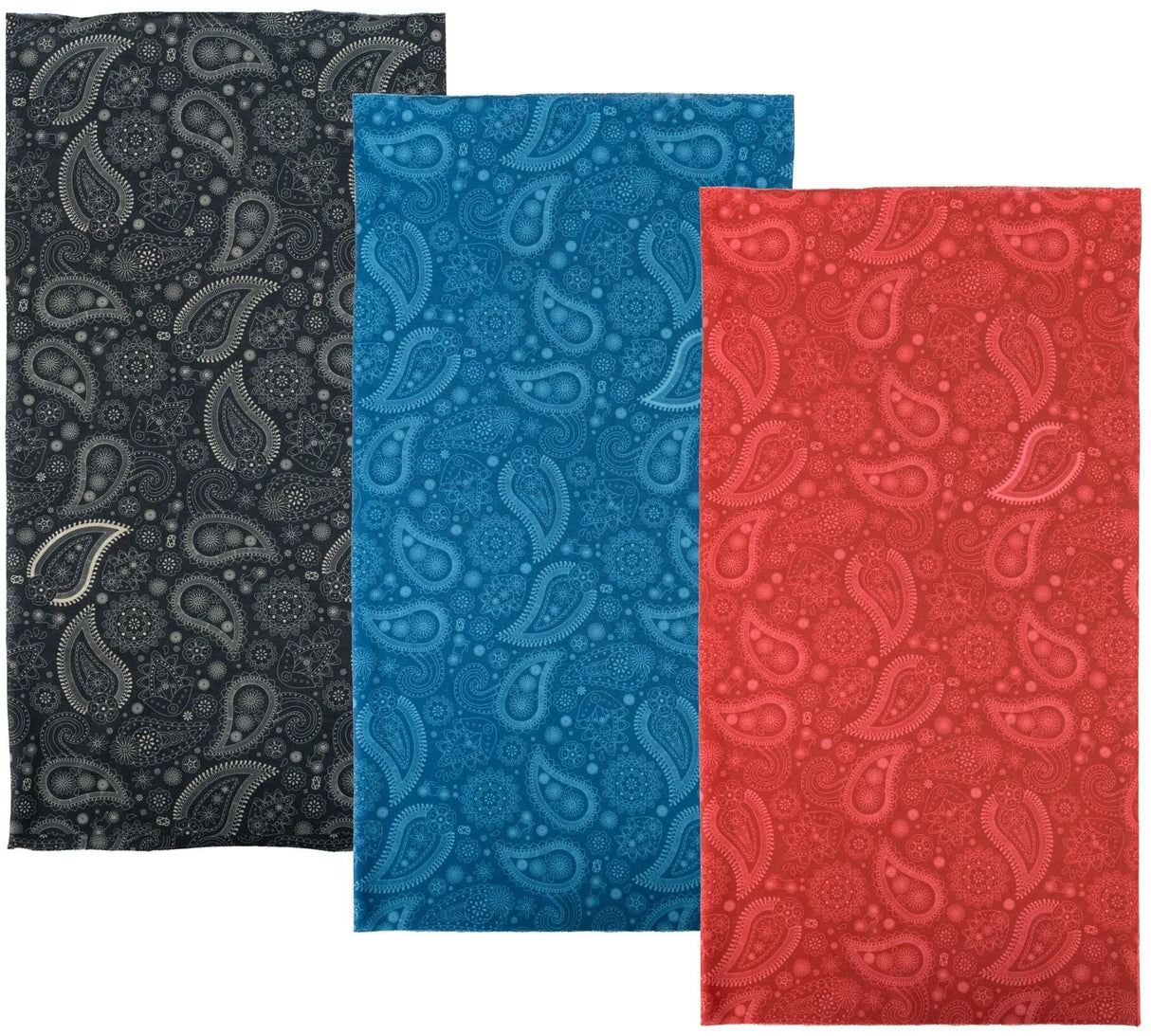 Oxford-Multifunktionstücher, bequemes Halstuch, bequemes Paisley-Rot, 3er-Pack