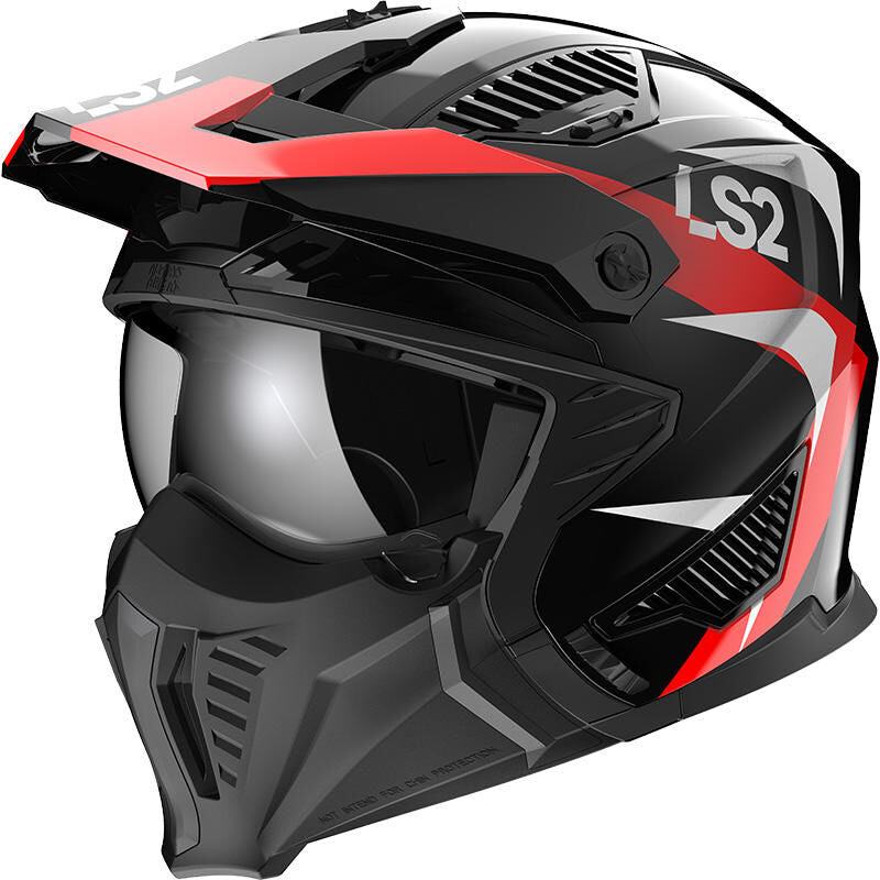 Ls2 modularer Helm of606 Drifter Triality Helm of606 Drifter Triality s schwarz rot