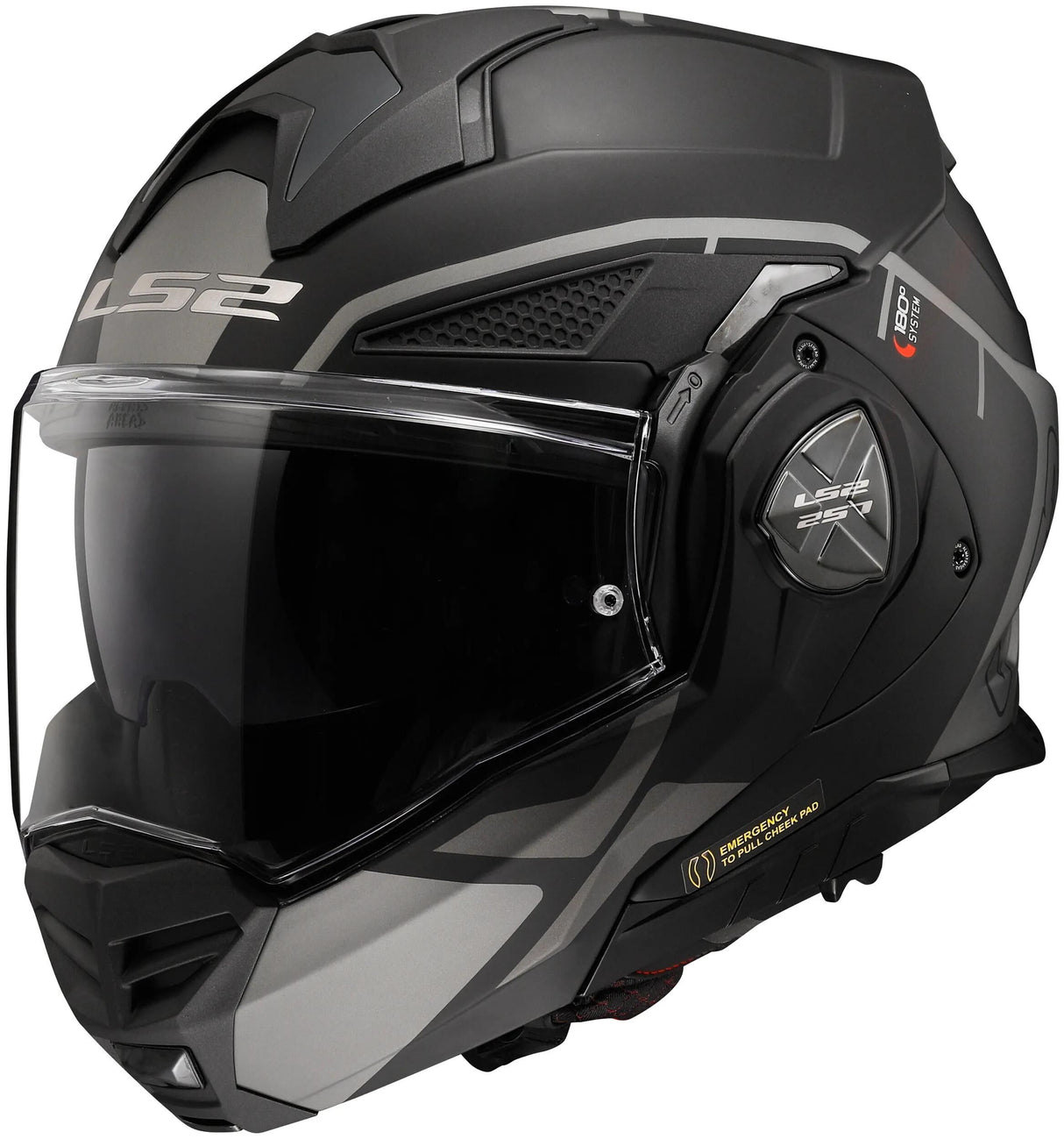 Ls2 Klapphelm FF901 Advant x Memetryk Helm FF901 Adv. x metrisch xl schwarz grau