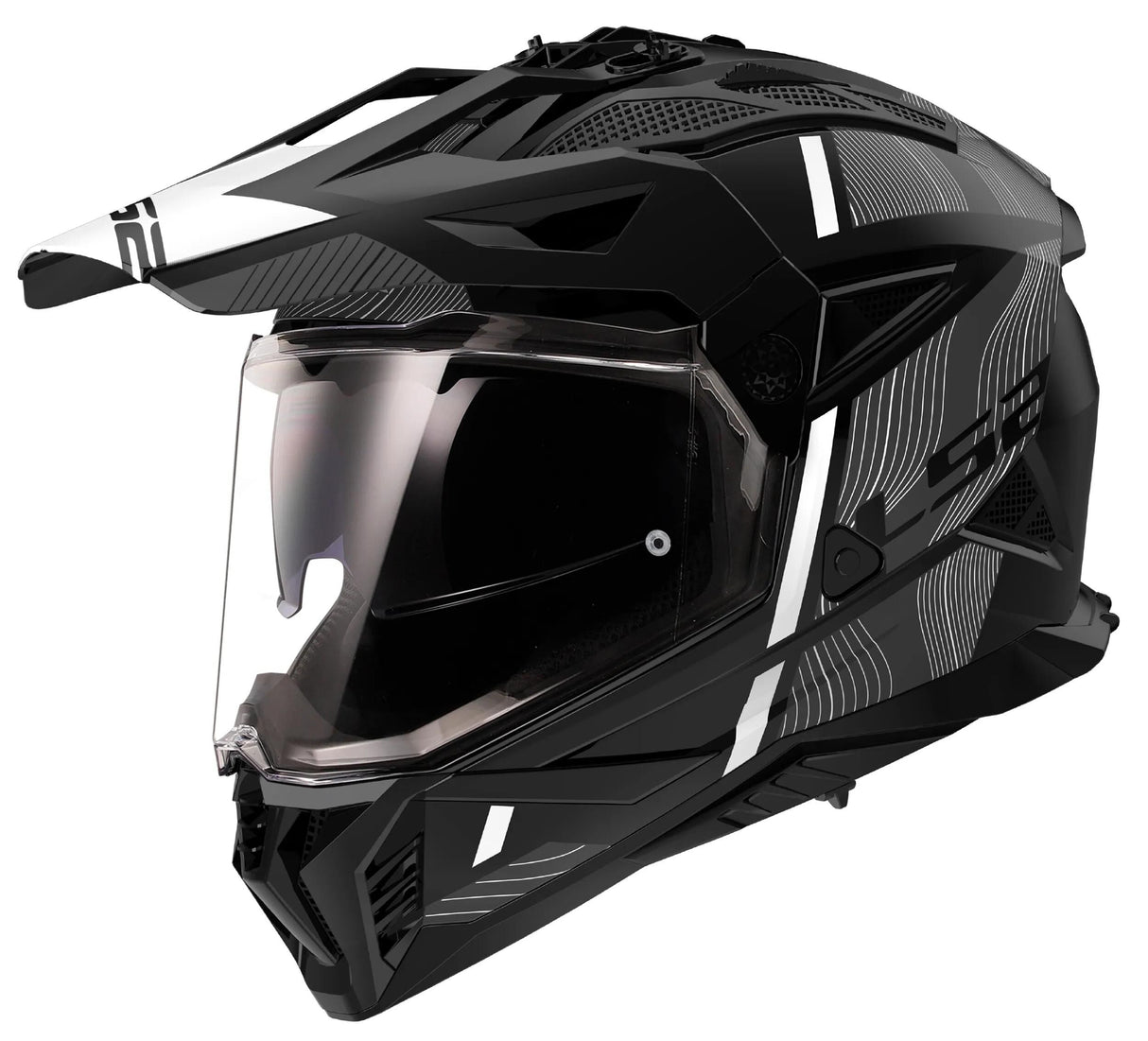 Ls2 Enduro-Helm MX702 Pioneer II Hill. Helm MX702 Pawn.II Hill L Bl. weiß matt