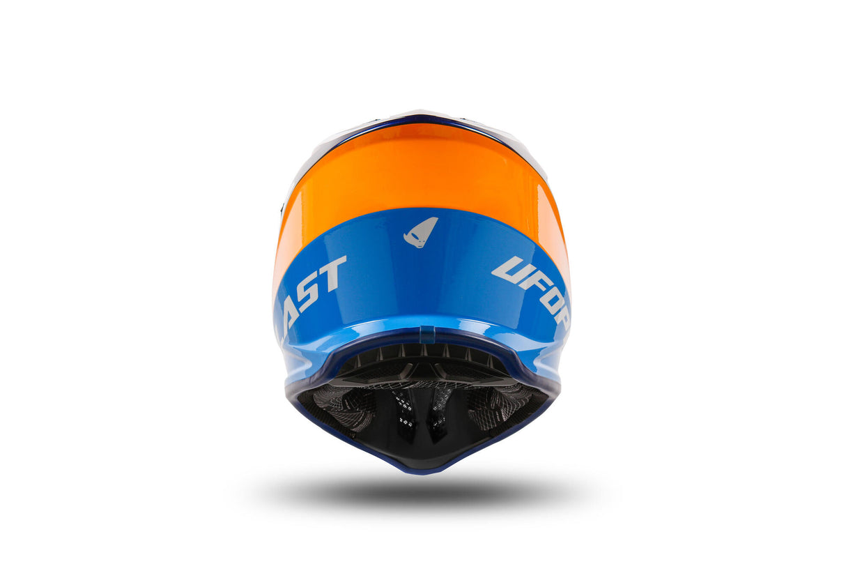 UFO Plast Kinder-Motocross-Helm Korey, abnehmbarer Helm UFO Plst Korey S blau orange