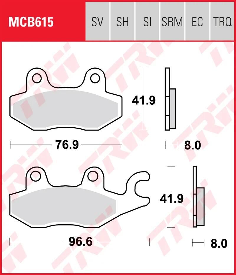 TRW Bremsbeläge MCB 615 Bremsbelag MCB 615 Bio-Standard