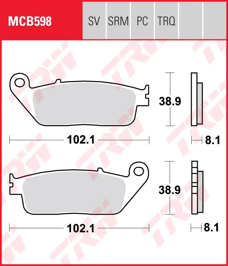 TRW Bremsbeläge MCB 598 Bremsbelag MCB 598 PC organisch perf.comfort