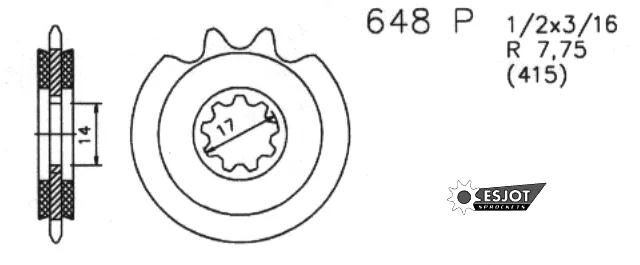 Esjot Antriebsritzel 0648 Ritzel 415 16z geräuschlos