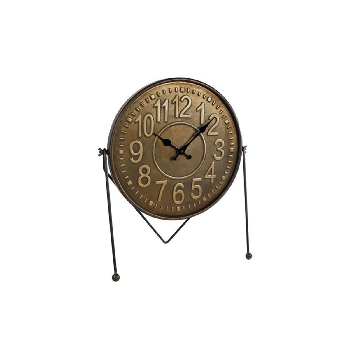 Cozydecor Uhr Leo schwarz gold Metall 39x18x45cm