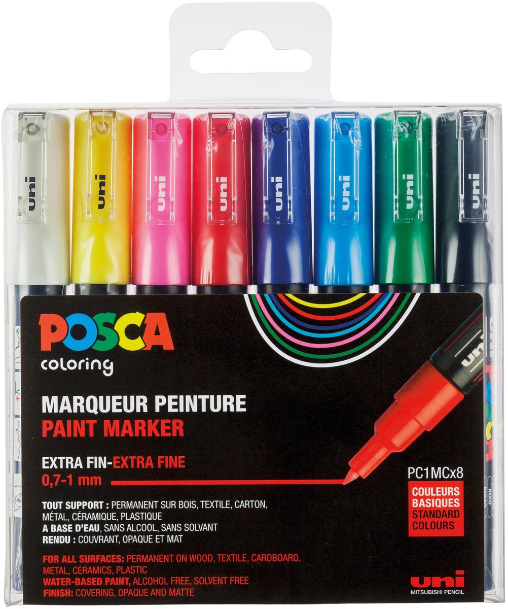 Posca Marker-Set – wasserbasierte Marker für jede Oberfläche – 0,7 mm