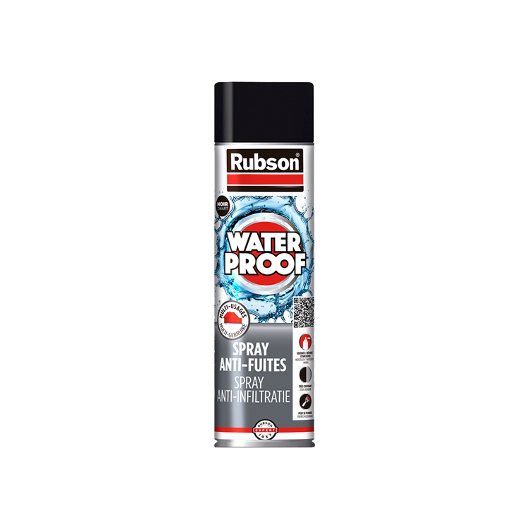 Rubson anti - infiltratie spray 300ml zwart | coating isolatie spray zwart | overschilderbaar repair coating spray | universele toepassing | vloeibaar rubber seal | rubber spray rubber coating.