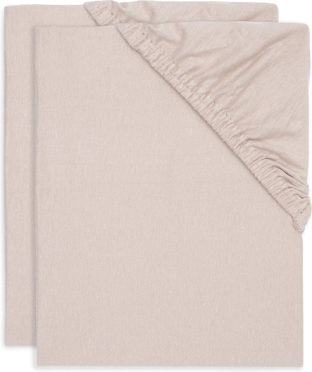 Jollein - hoeslaken jersey 40 50x80 90cm - wieg, ledikant, babybed - wild rose - 2 stuks