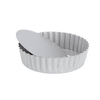Patisse-Quicheform mit silberner Oberseite, loser Boden, hoher Rand, 15 cm | 2 Stk
