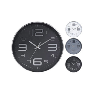 Wanduhr 30,5 cm 3-fach sortiert silber | 2 Stk