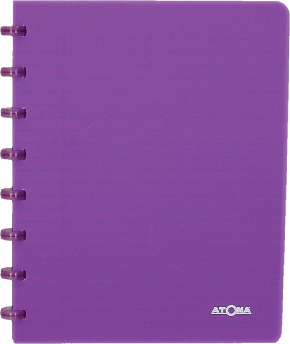 Atoma - trendiges Notizbuch | ft a5 | 144 Seiten | gefüttert | transparentes Lila