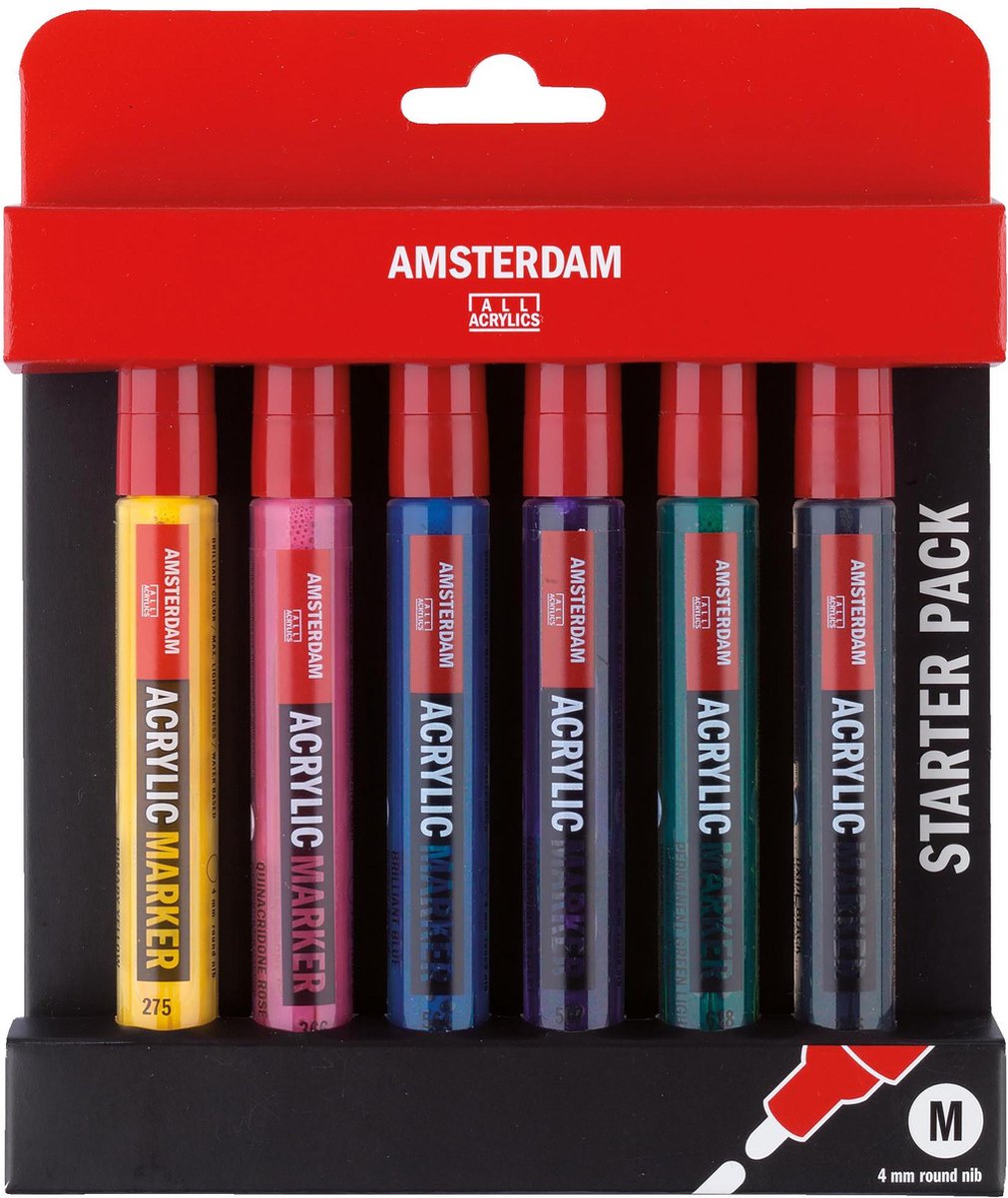 Talens Amsterdam Acrylmarker Basisset, 6-tlg.