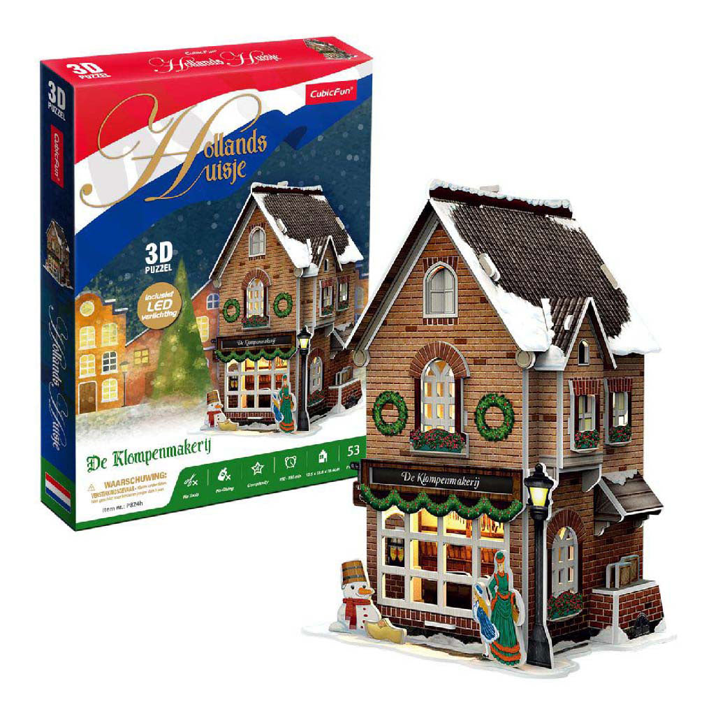Kubische lustige 3D-Puzzle-Clog-Fabrik mit LED-Beleuchtung