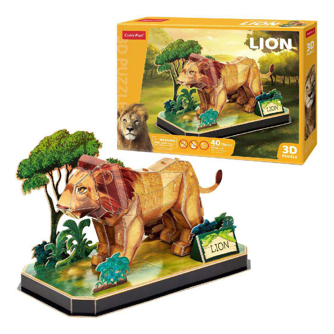 Kubisches lustiges 3D-Puzzle Löwe