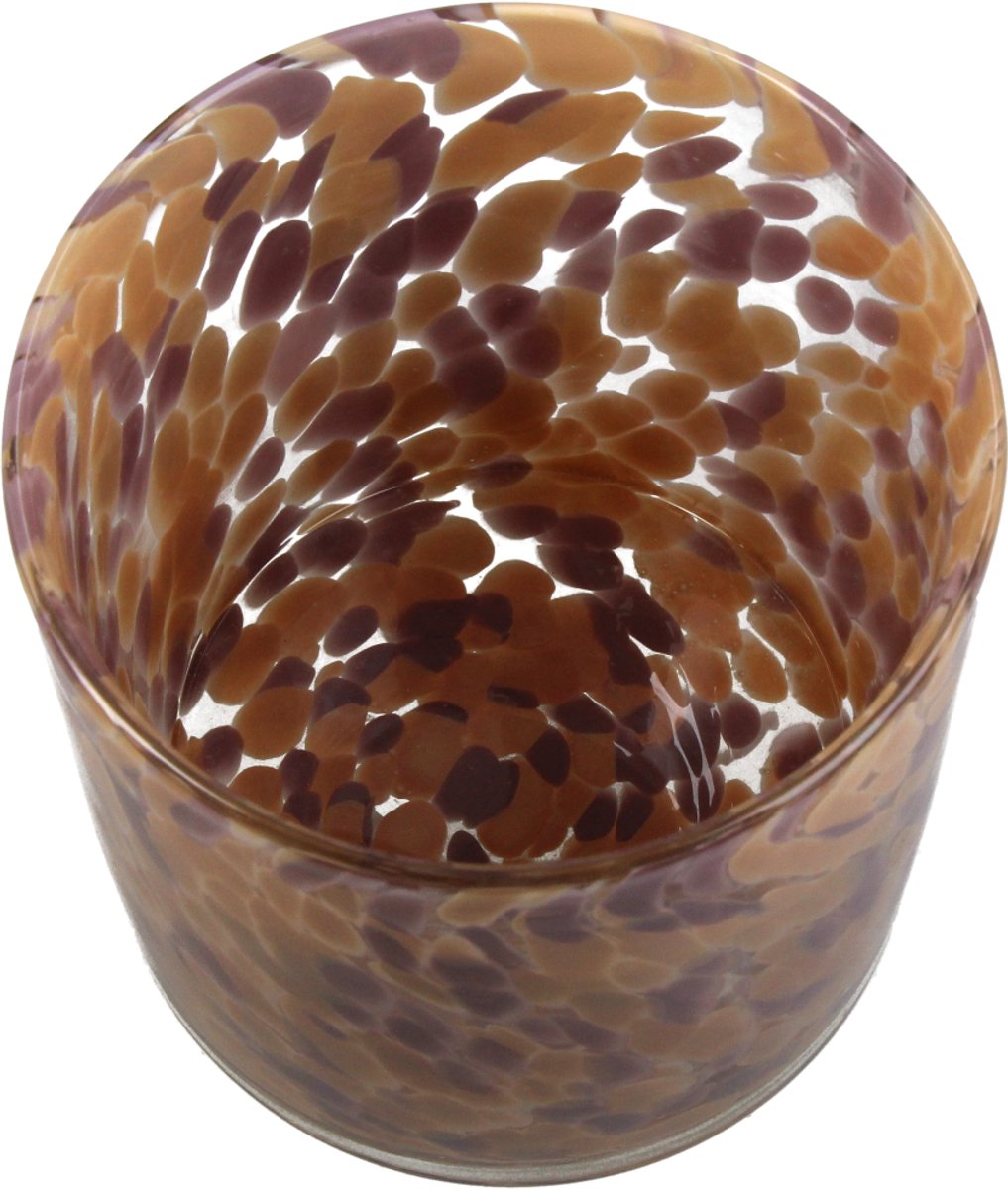 Hd collection kaarsenhouder multi glas 12x12x12cm