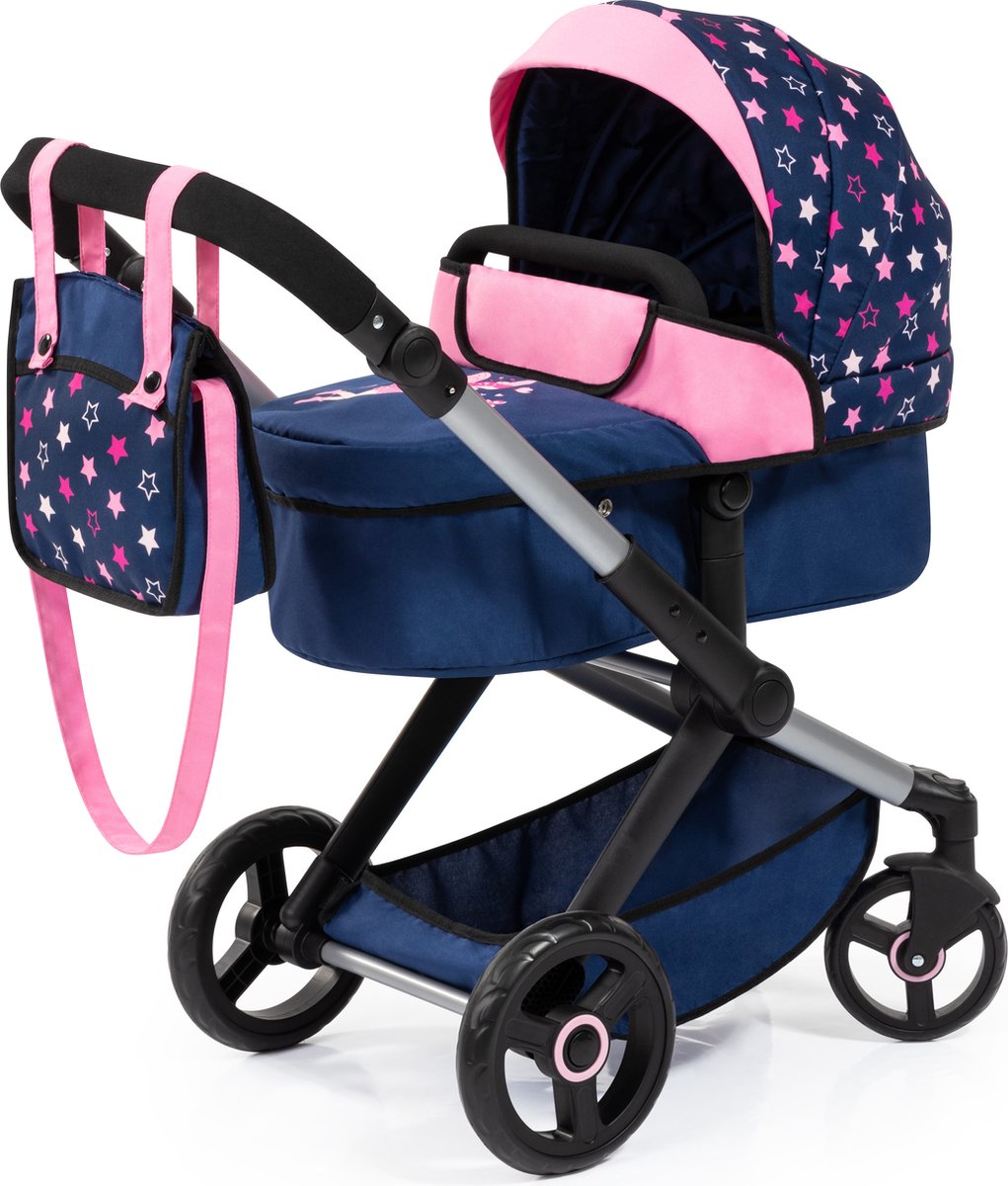 Bayer Design - Kombi-Puppenwagen XEO, Tasche, Blau, Rosa, Fee