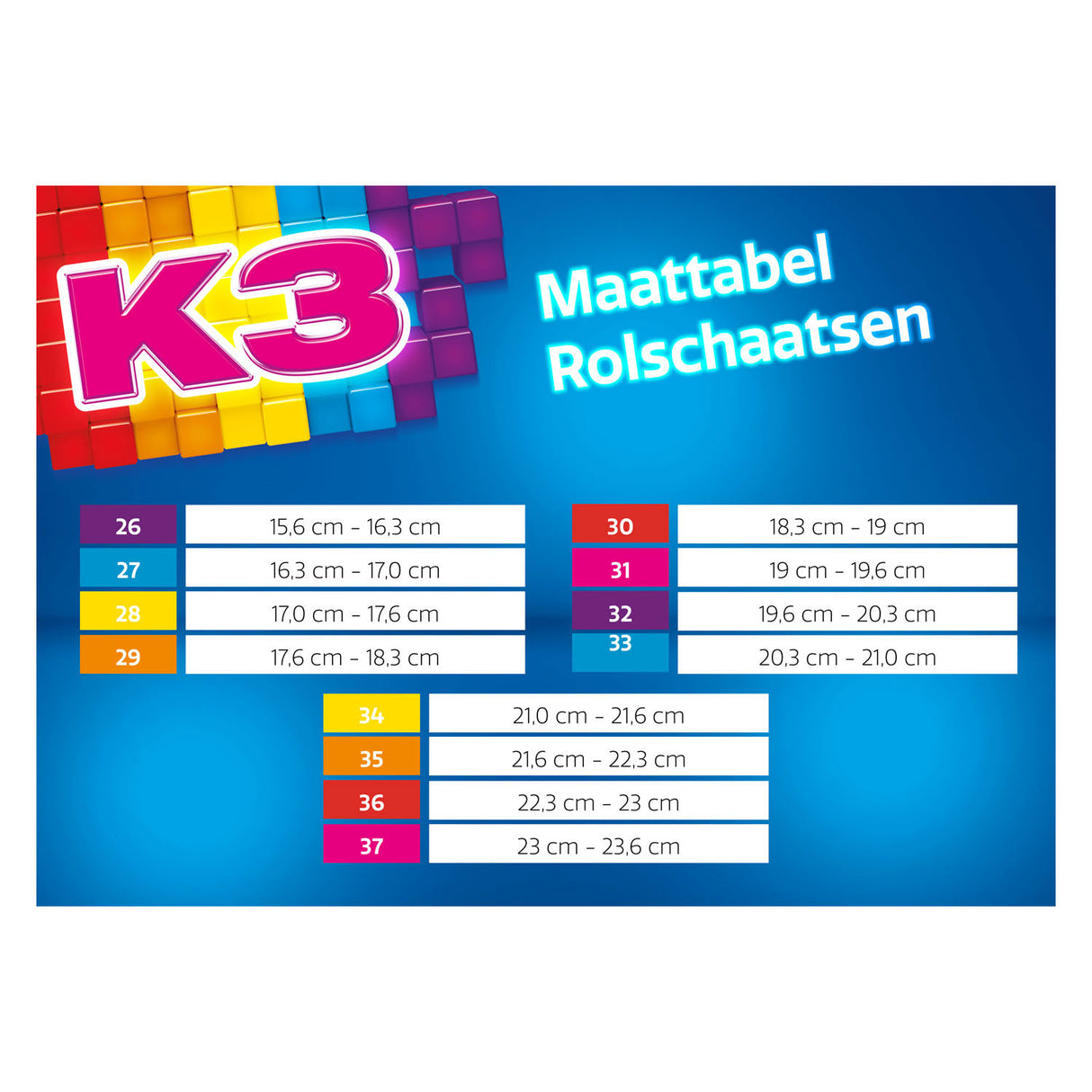 Studio 100 K3 Roller Skating Rainbow, Größe 26-29