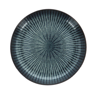Gemütlicher trendiger Teller tief D24xH4,3 cm Atlantis-Streifen | 4 Stück