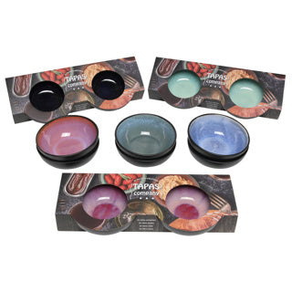Schüssel Reaktivglasur 12x4 cm 2er Set sortiert | 6 Stück