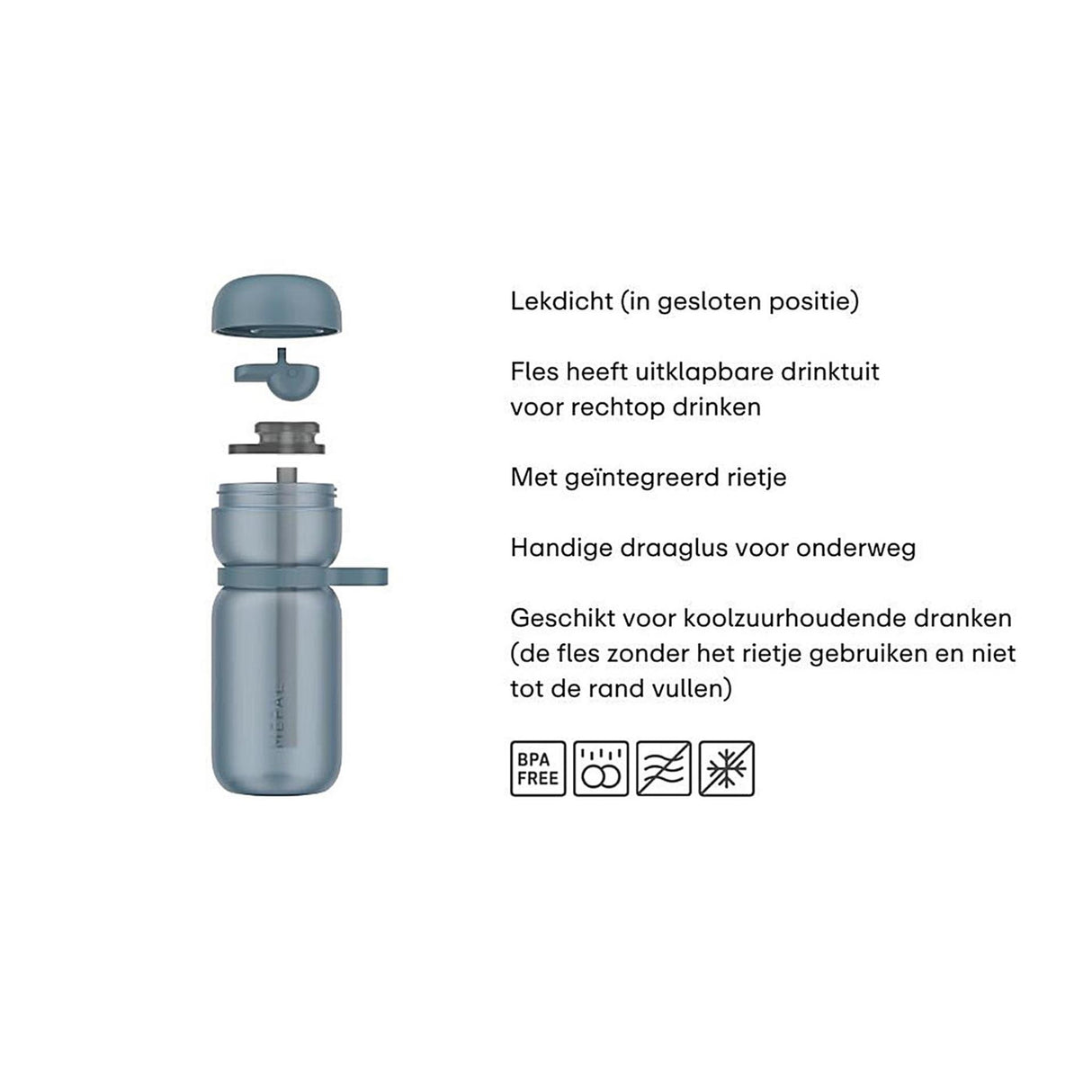 Mepal Sportflasche Flip - Graphitschwarz - 600ml