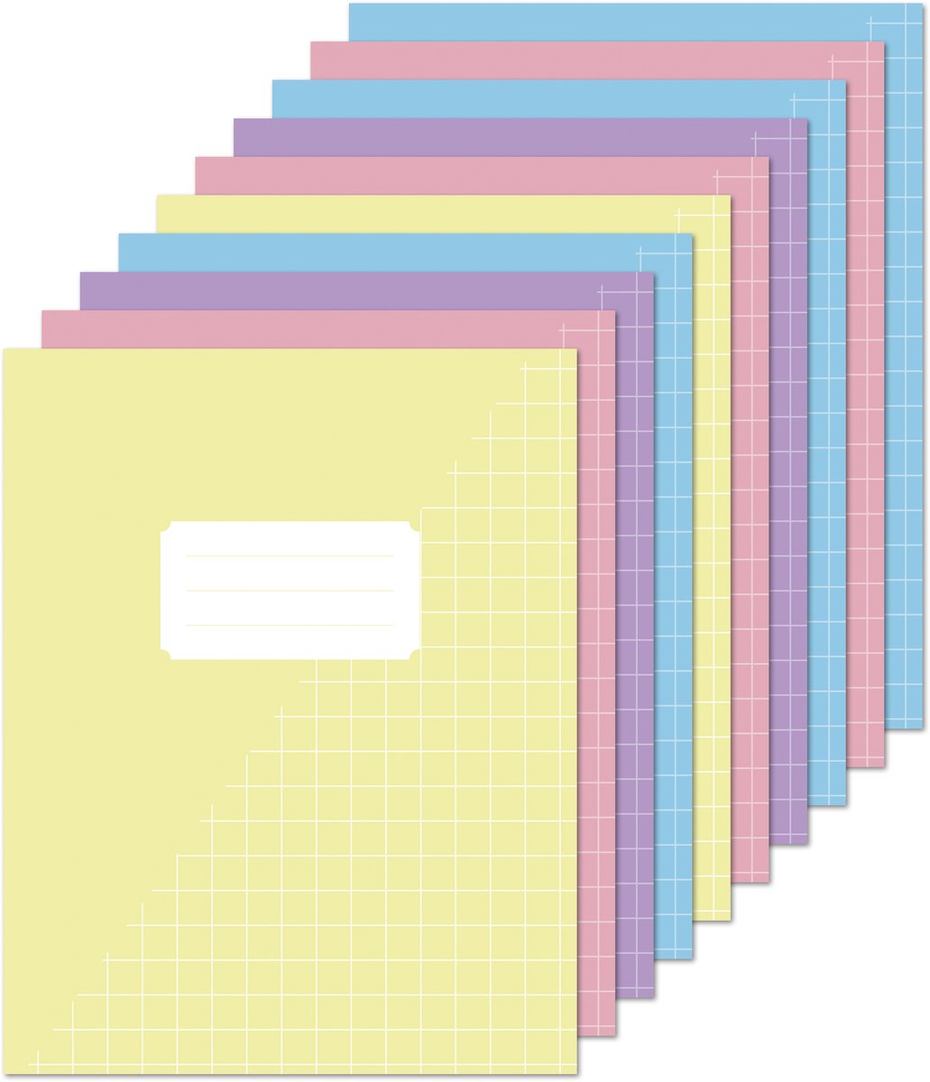 Kangaro schriften a5 - met ruit 10mm - pastel kleuren - 10 stuks - k-583006